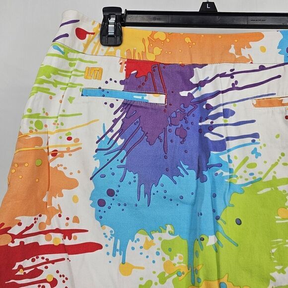 Loudmouth Ladies Skorts Size 8 Golf Skirt Colorful Paint Splatters Pockets - Picture 6 of 7